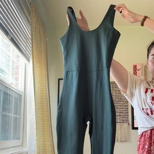 girlfriend collective Forest Green Sleeveless Jumpsuit